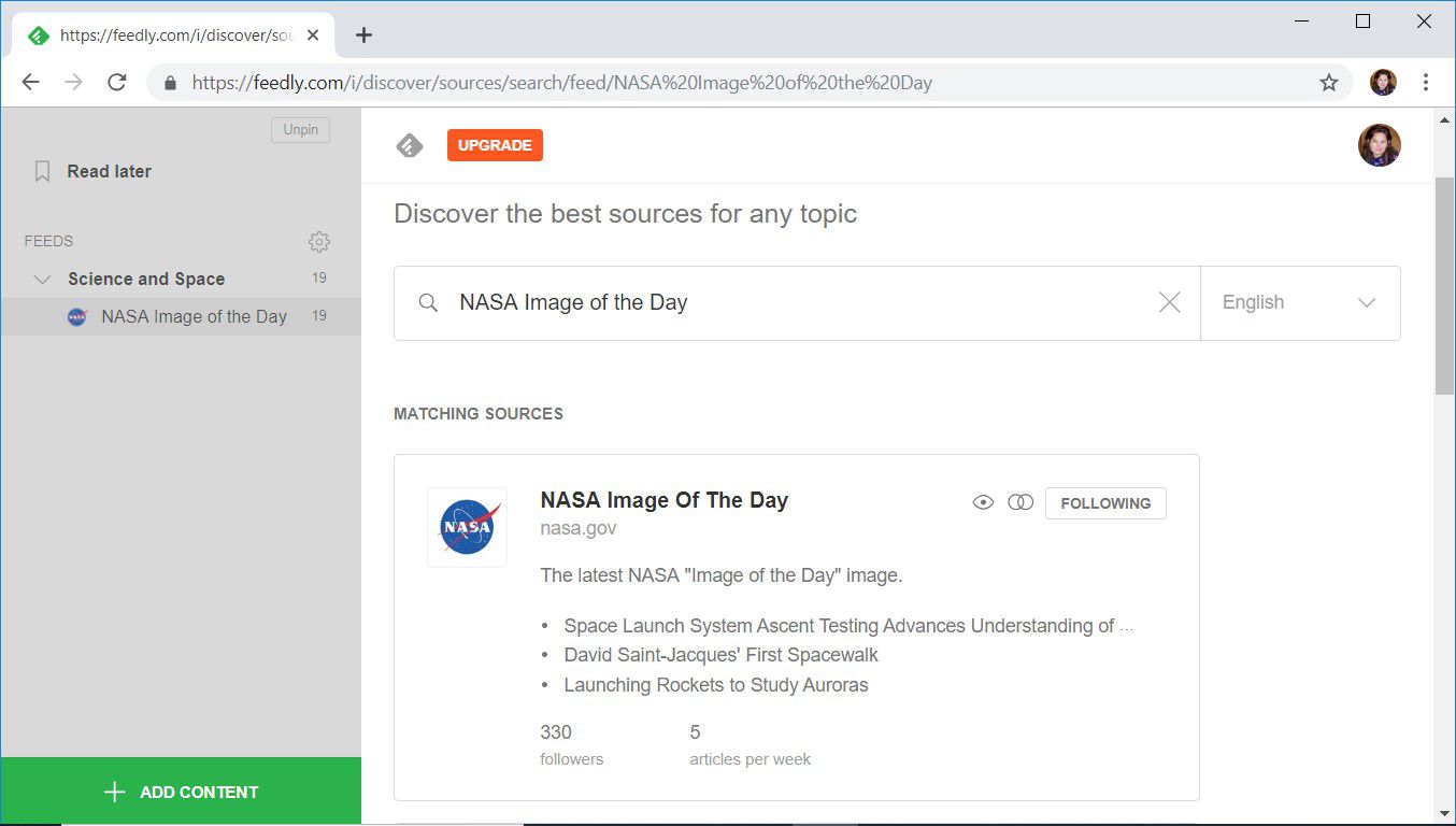 Selecione um feed RSS para visualizar no Feedly