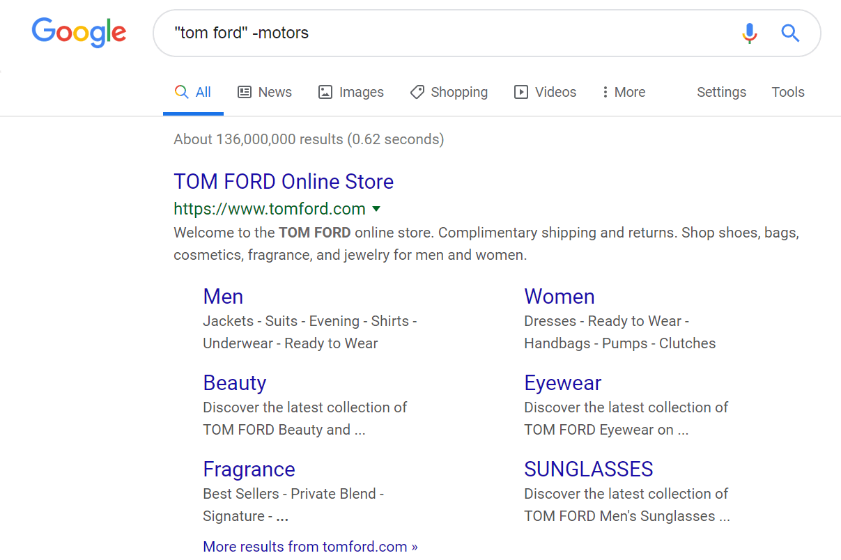 Resultados de pesquisa do Google para Tom Ford