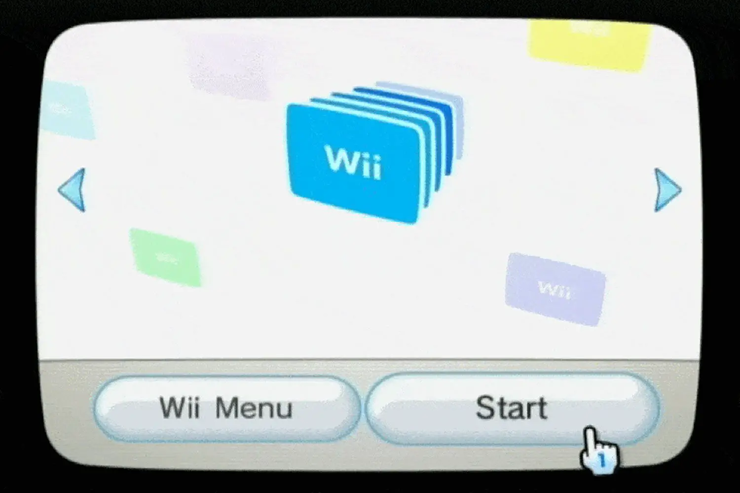 O botão Iniciar no Wii Shop Channel