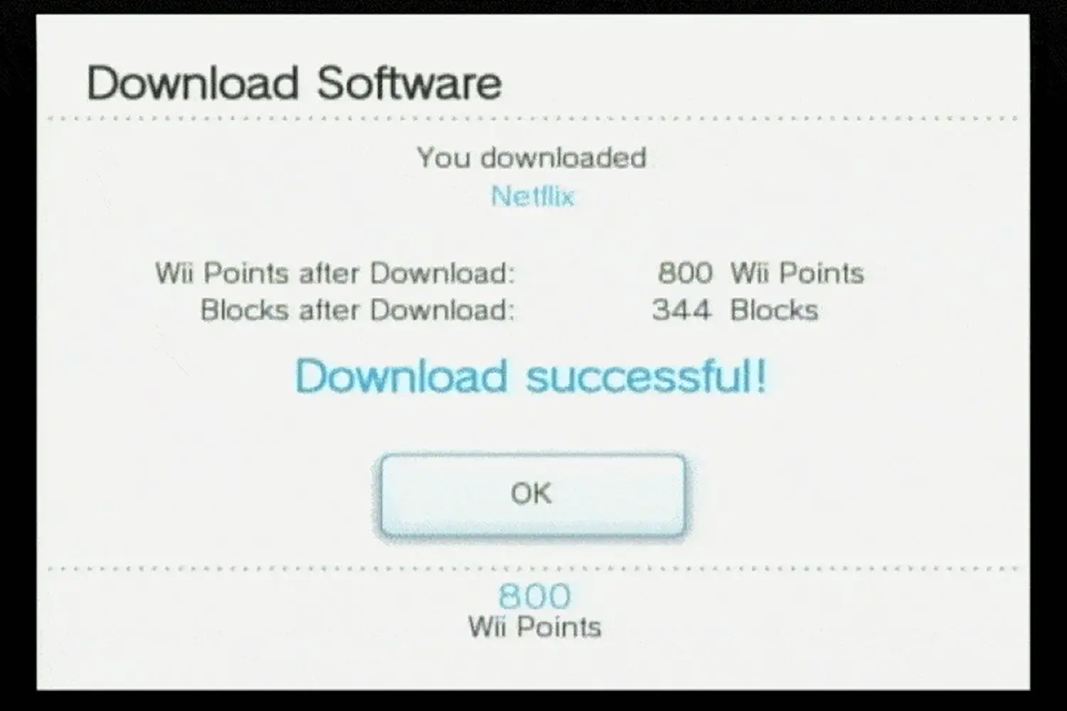 A tela de download bem-sucedido