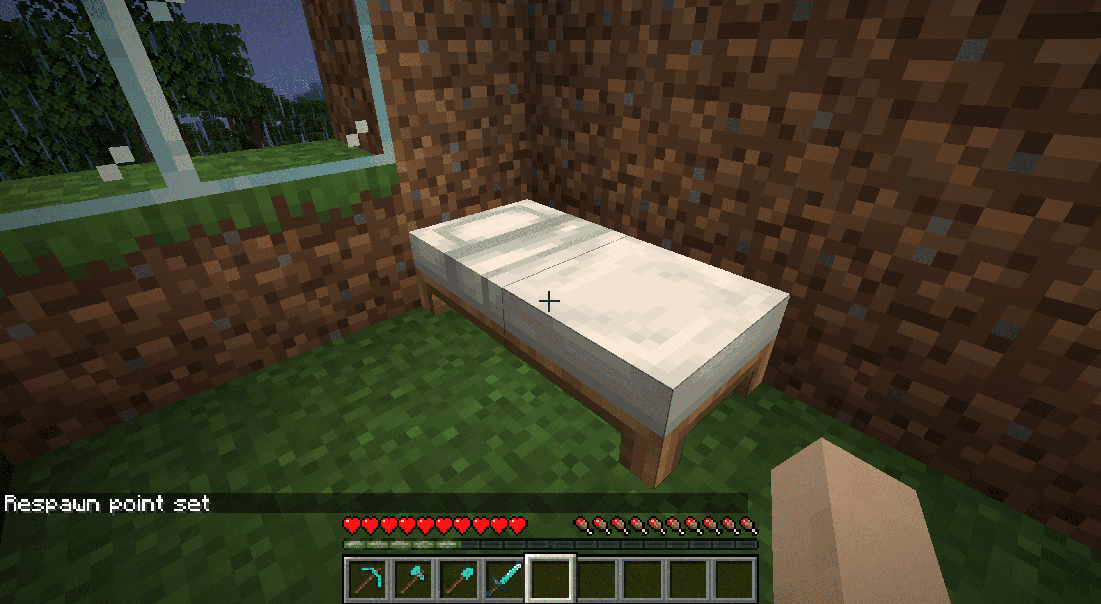 Uma cama no Minecraft.