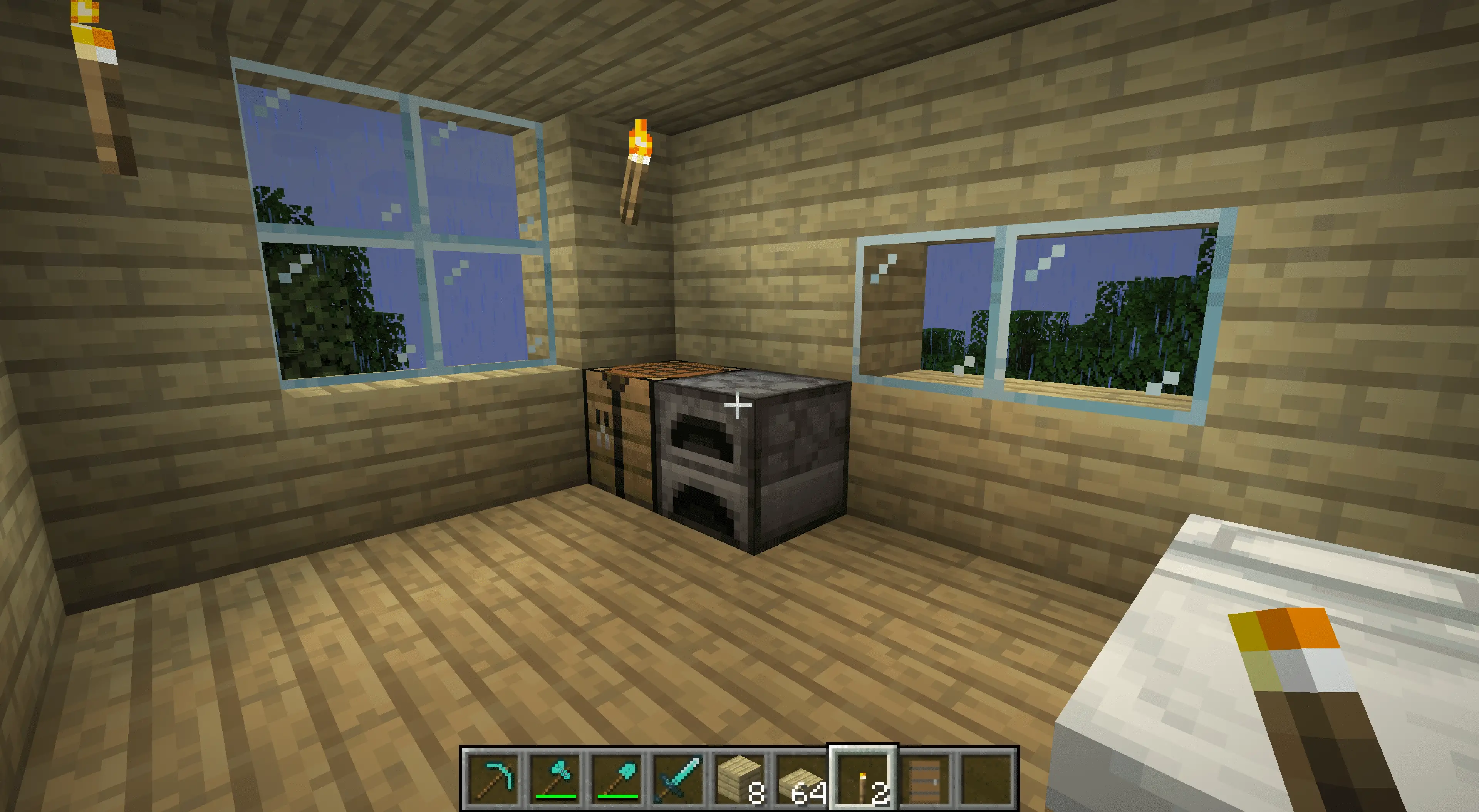 Uma pequena casa funcional no Minecraft.