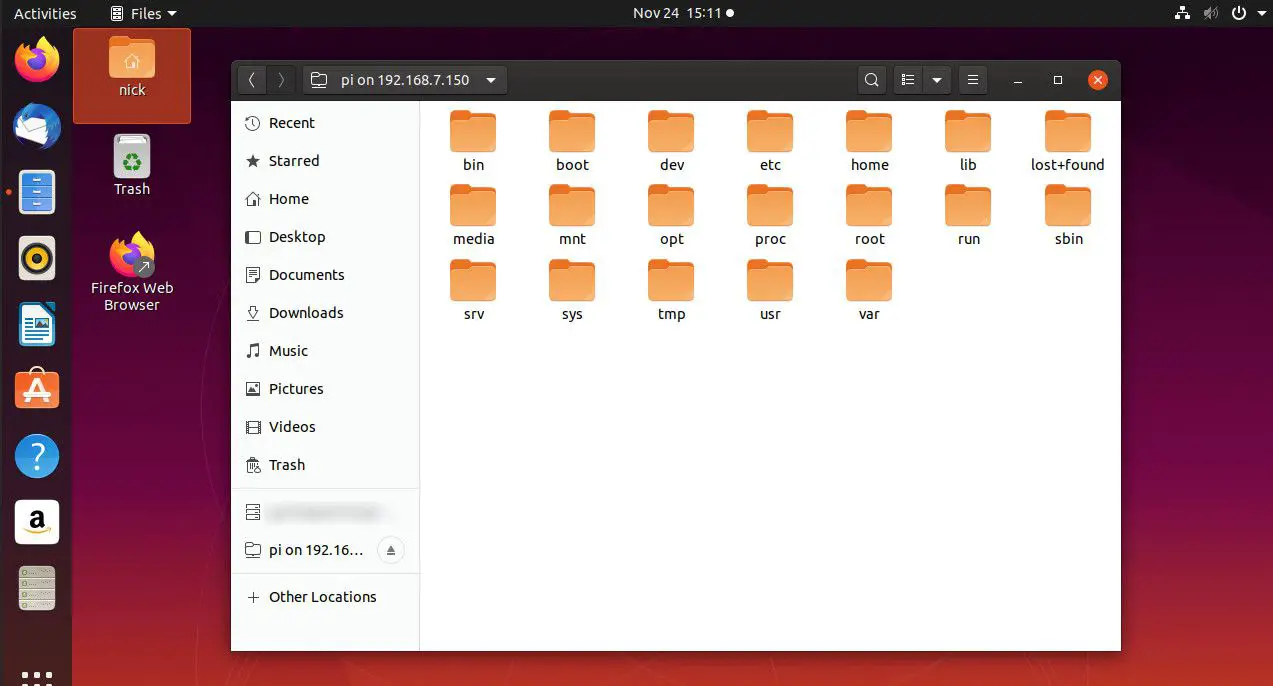 Linux Nautilus Raspberry Pi montado