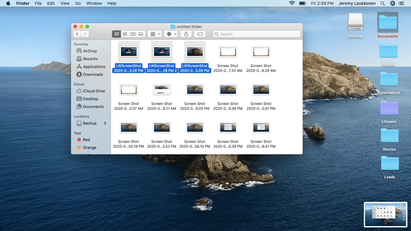 Uma captura de tela da cópia de arquivos no macOS.