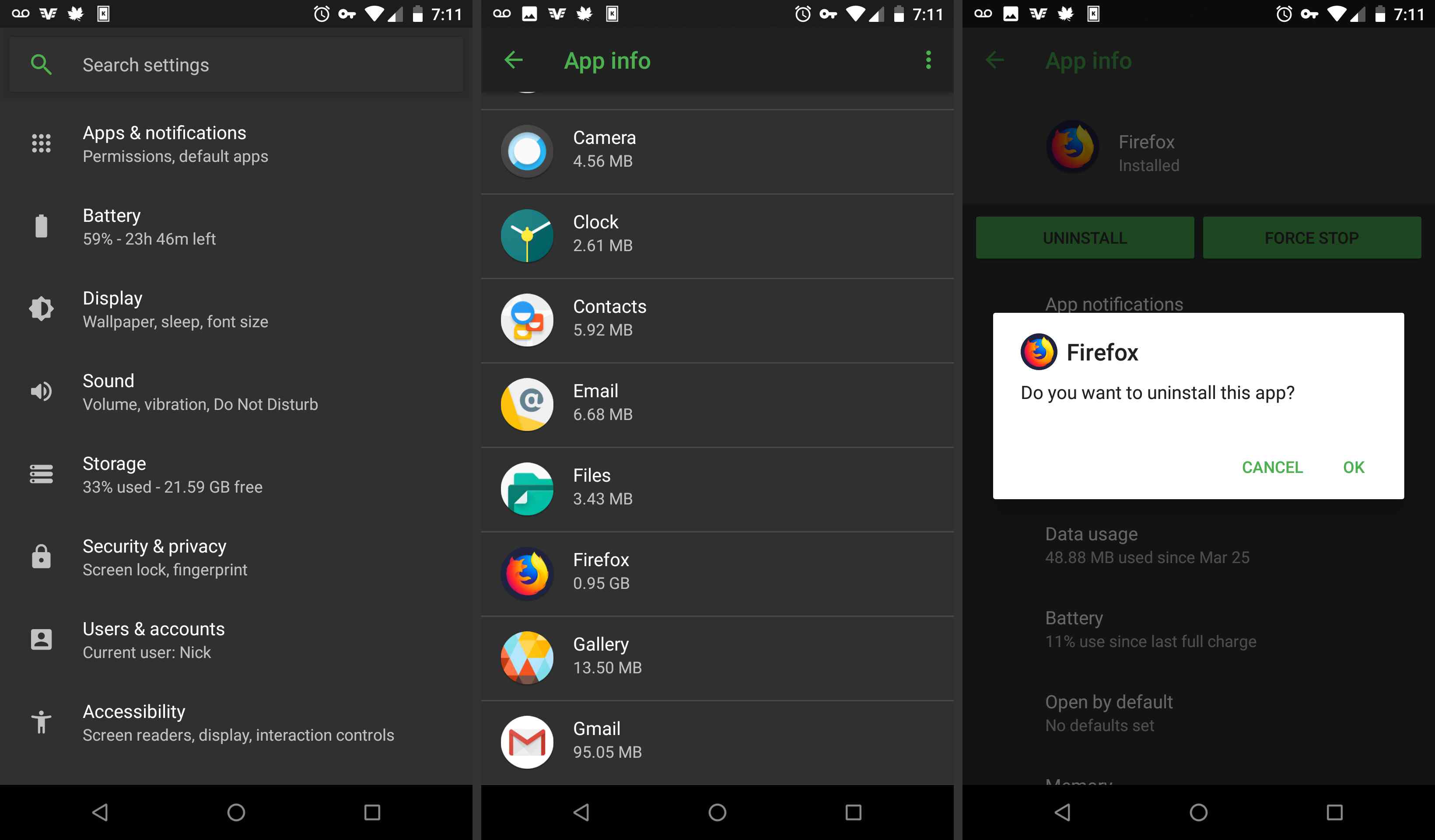 Android desinstala um aplicativo