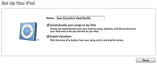 Nomeando seu iPod shuffle no iTunes