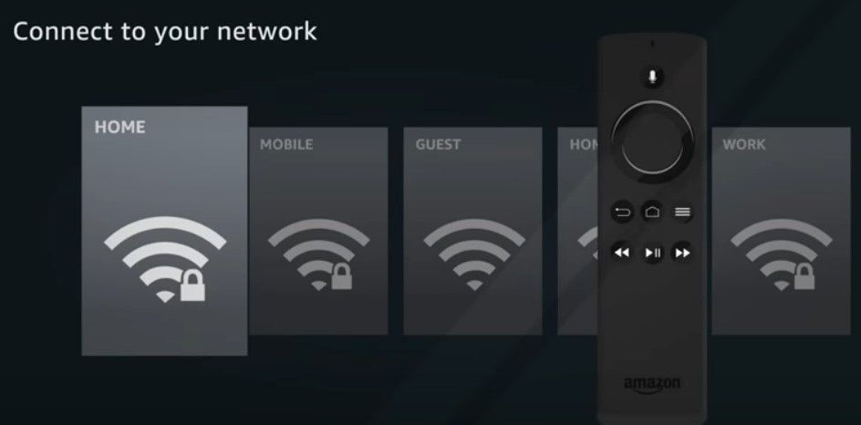 Configuração do stick Amazon Fire TV - conexão de rede