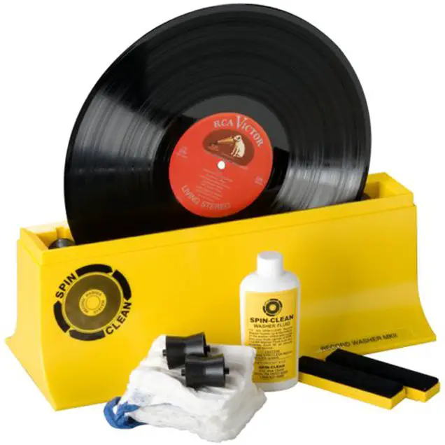 O sistema de lavagem de discos Spin-Clean para limpar discos de vinil