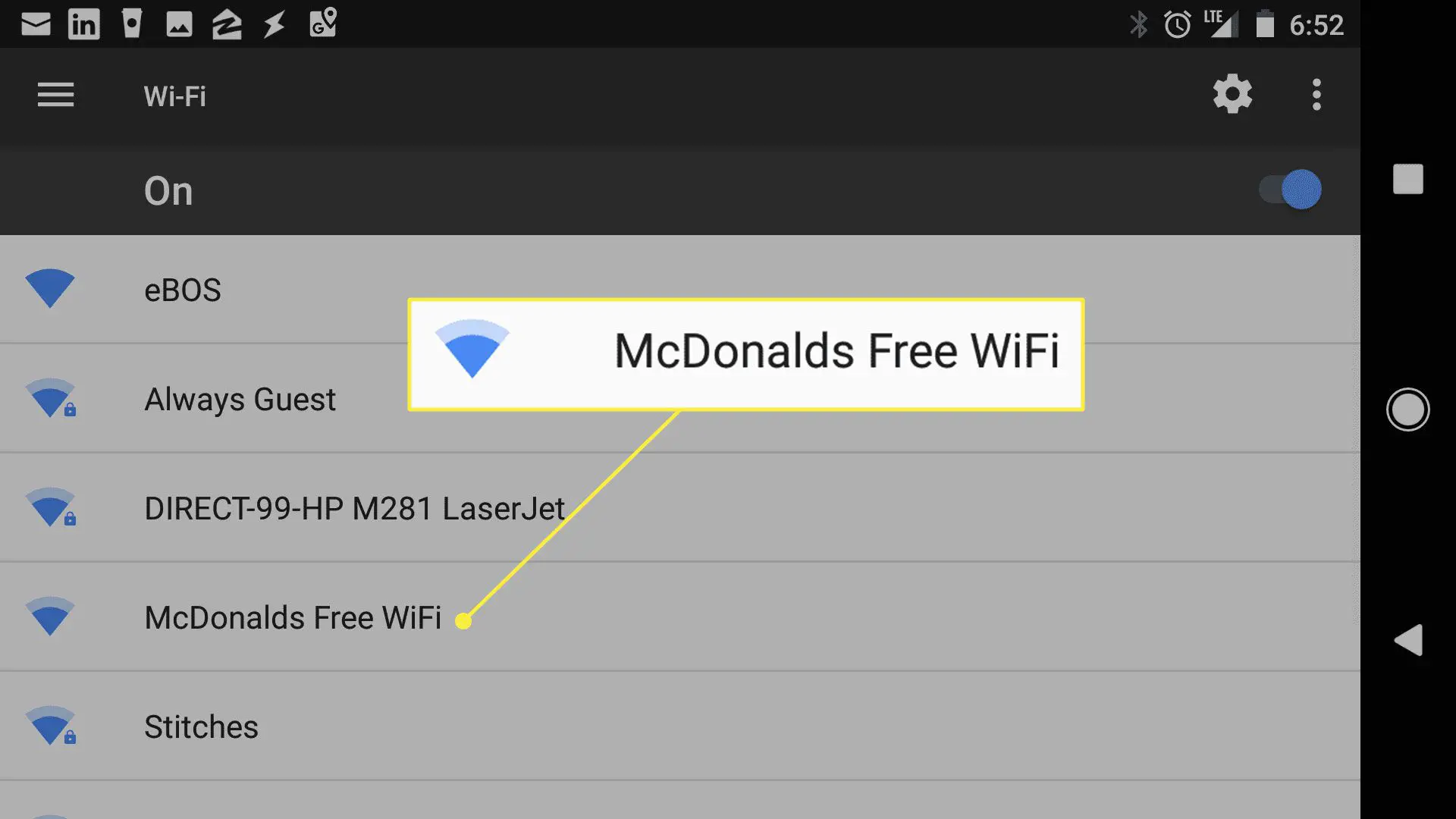 Rede WiFi grátis do McDonalds
