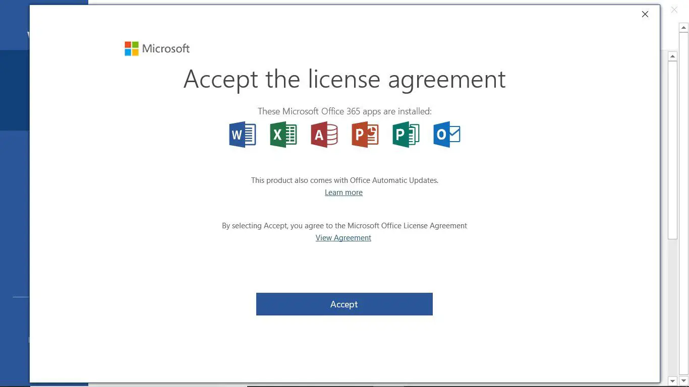 O contrato de licença do Office 365
