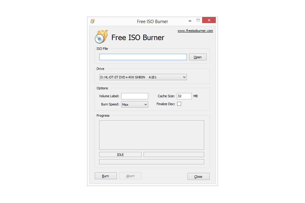 Captura de tela do Free ISO Burner v1.22
