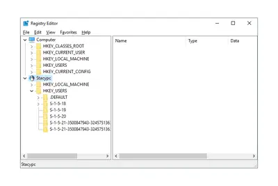 Editor de registro no Windows 10 conectando-se a um registro remoto