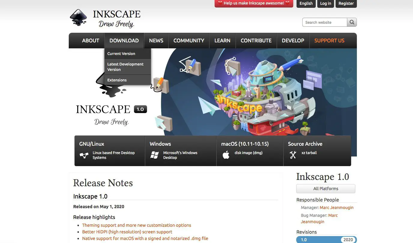 Baixe o Inkspace do site do Inkspace