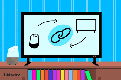 Ilustração de uma TV mostrando um Google Home conectado a uma TV
