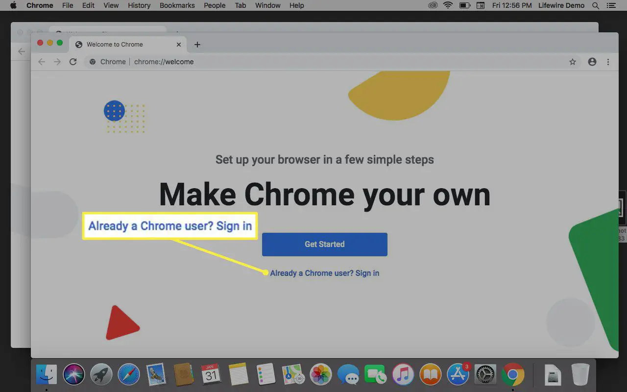 O Google Chrome está solicitando a adição de um usuário.