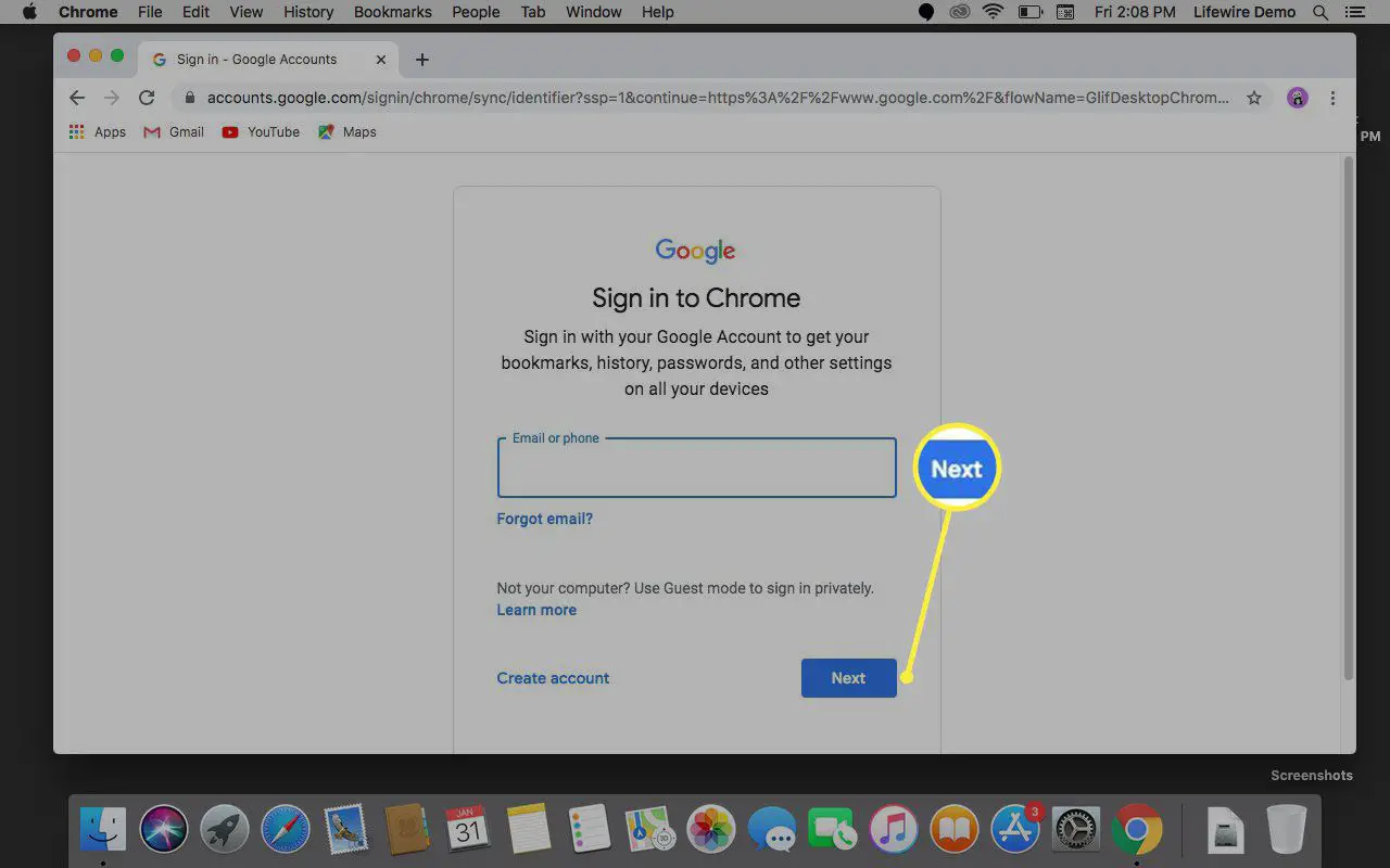 Entrando no e-mail no Chrome.