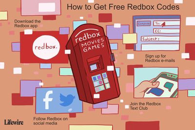 Uma ilustração que mostra como obter códigos Redbox gratuitos
