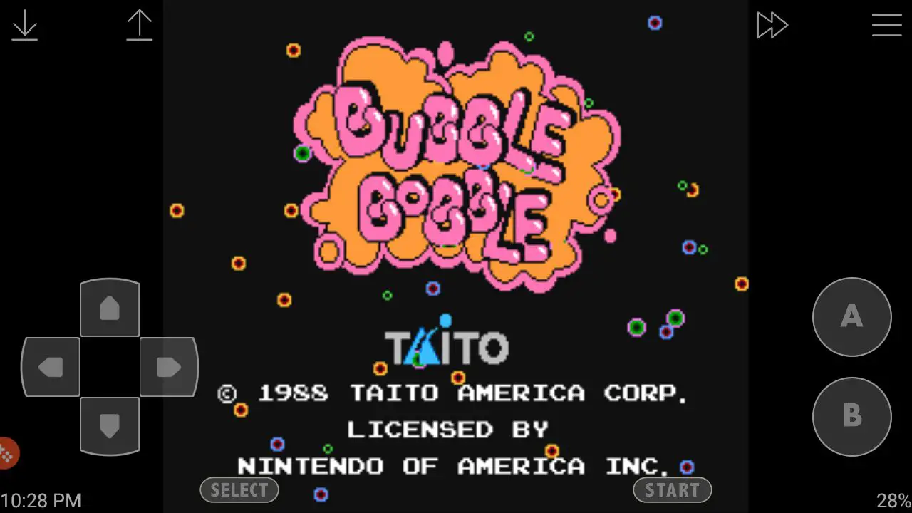 Bubble Bobble no emulador John NESS para Android