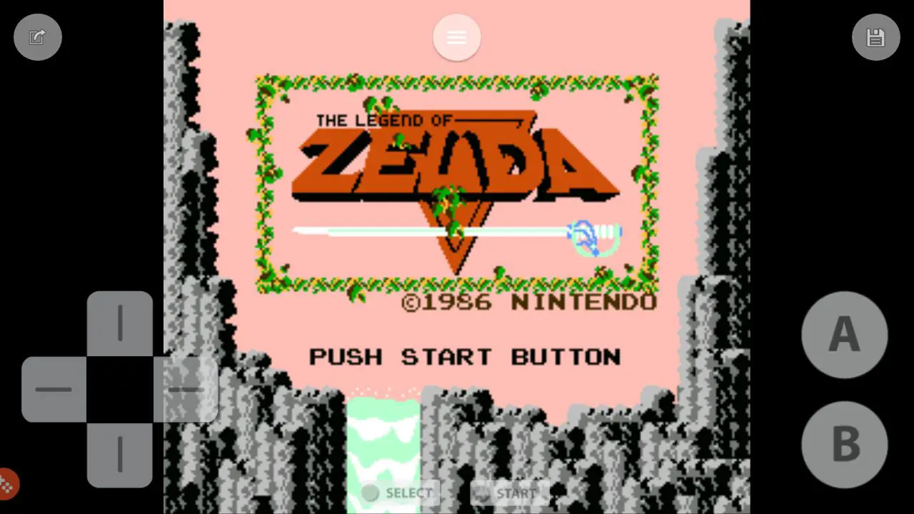 The Legend of Zelda rodando no emulador Emubox para Android