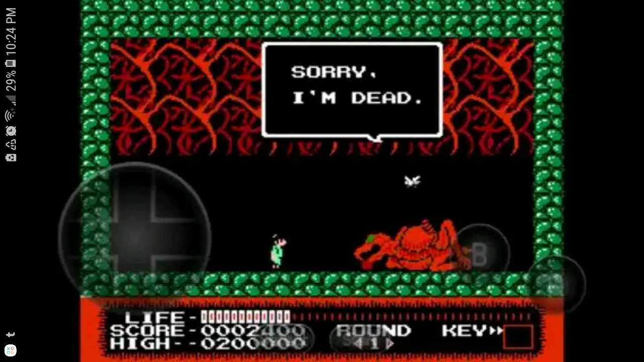 Monster Party rodando em NES.emu para Android