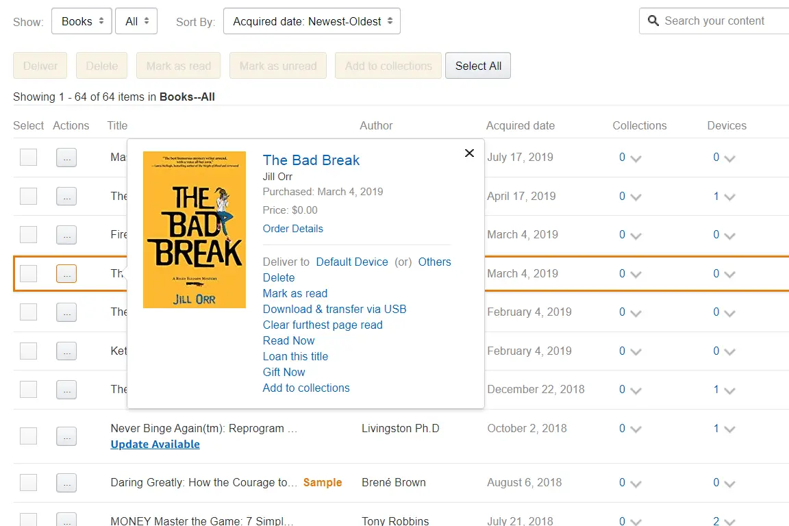 O livro Bad Break empresta esta opção de título na Amazon