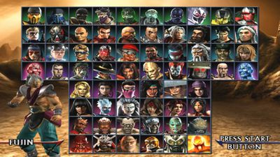 Tela de seleção de personagem em Mortal Kombat: Armageddon