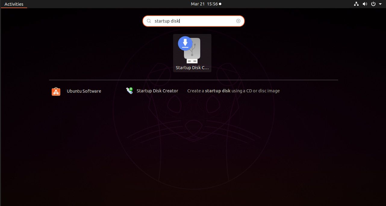Ubuntu search Startup Disk Creator