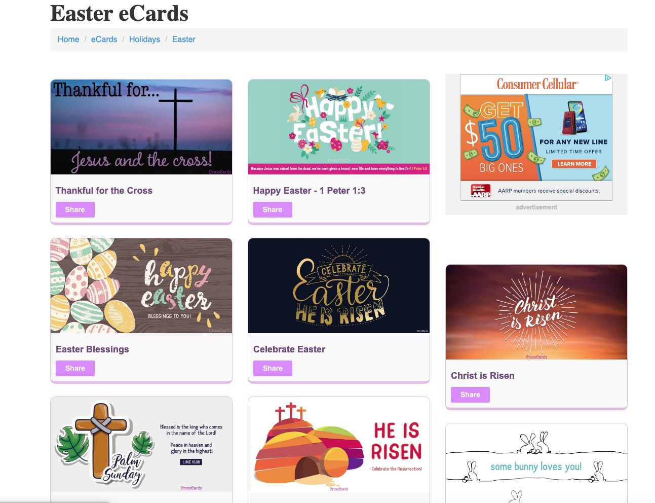 Cartões eletrônicos de Páscoa gratuitos da CrossCards
