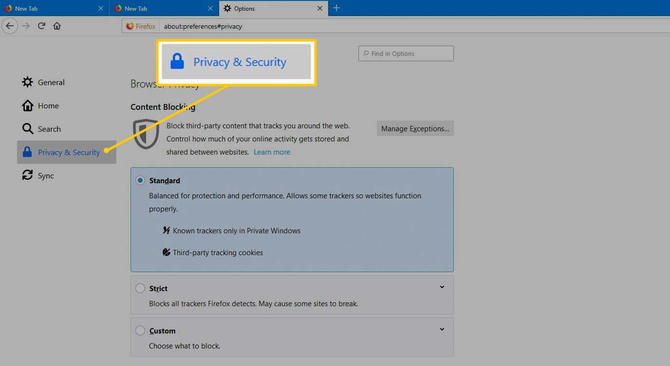 Guia Privacidade e segurança no Firefox