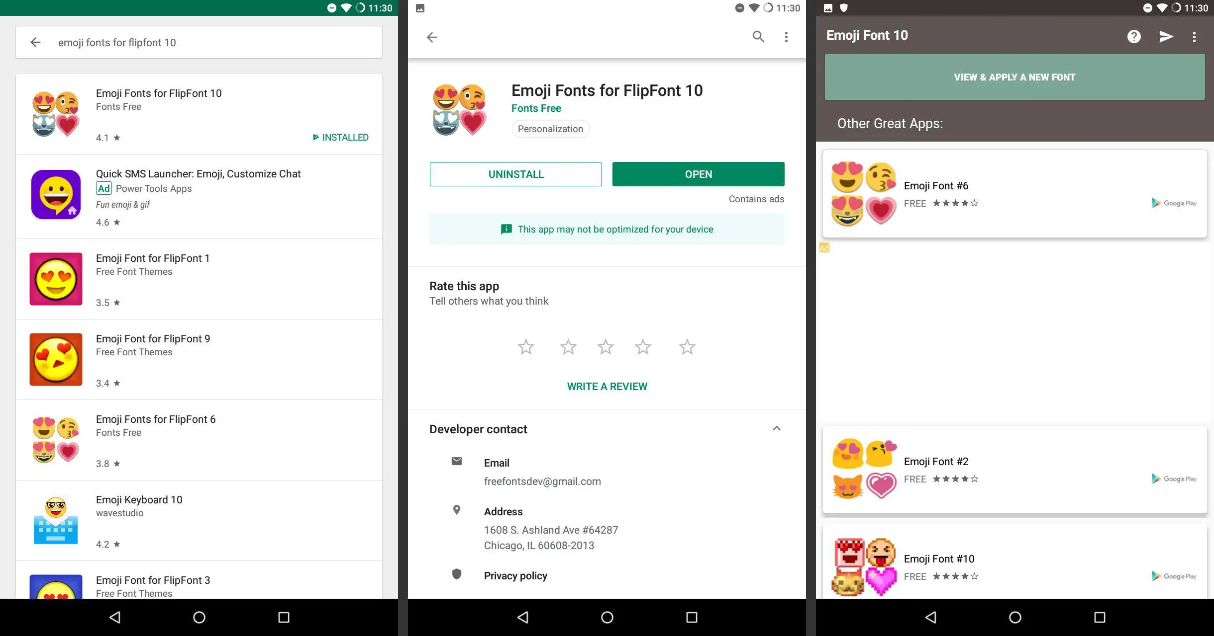 Instale fontes de emoji para FlipFont no Android