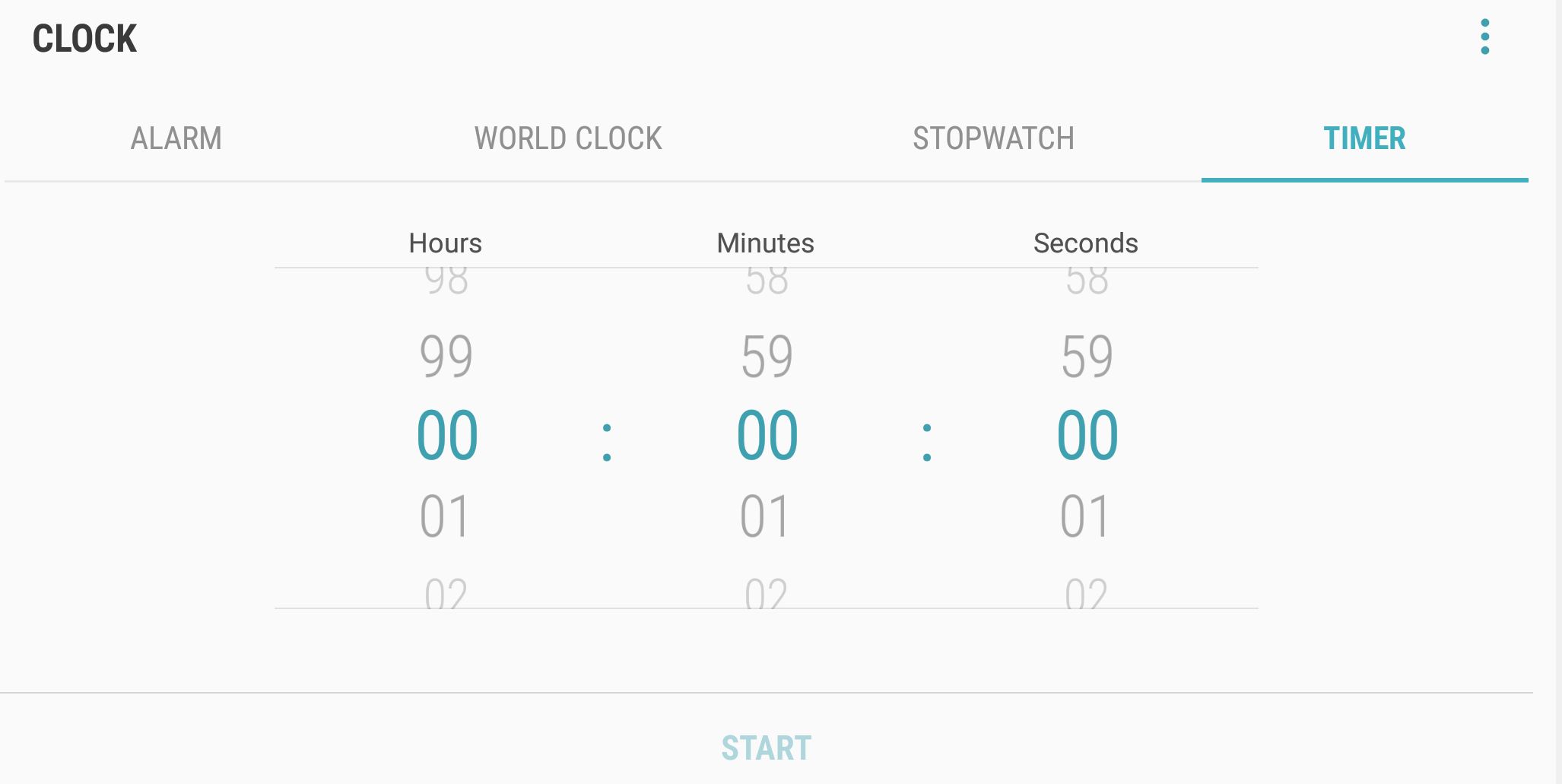Tela do temporizador no aplicativo Relógio da Samsung.