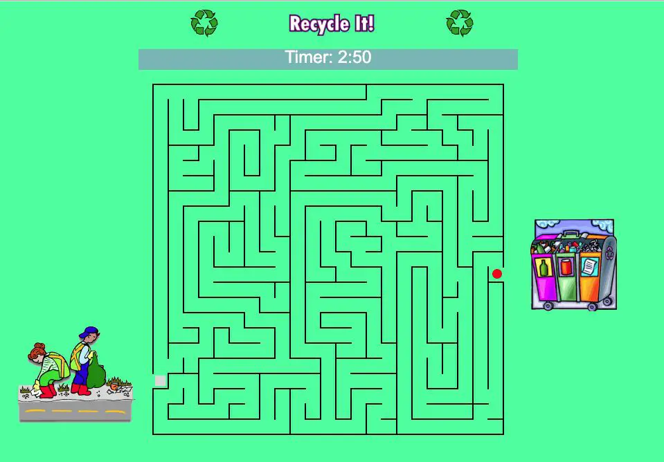 Jogo do Dia da Terra do Recycle It Maze