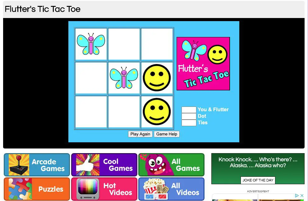 Jogo ambiental do Flutter Tic Tac Toe para crianças