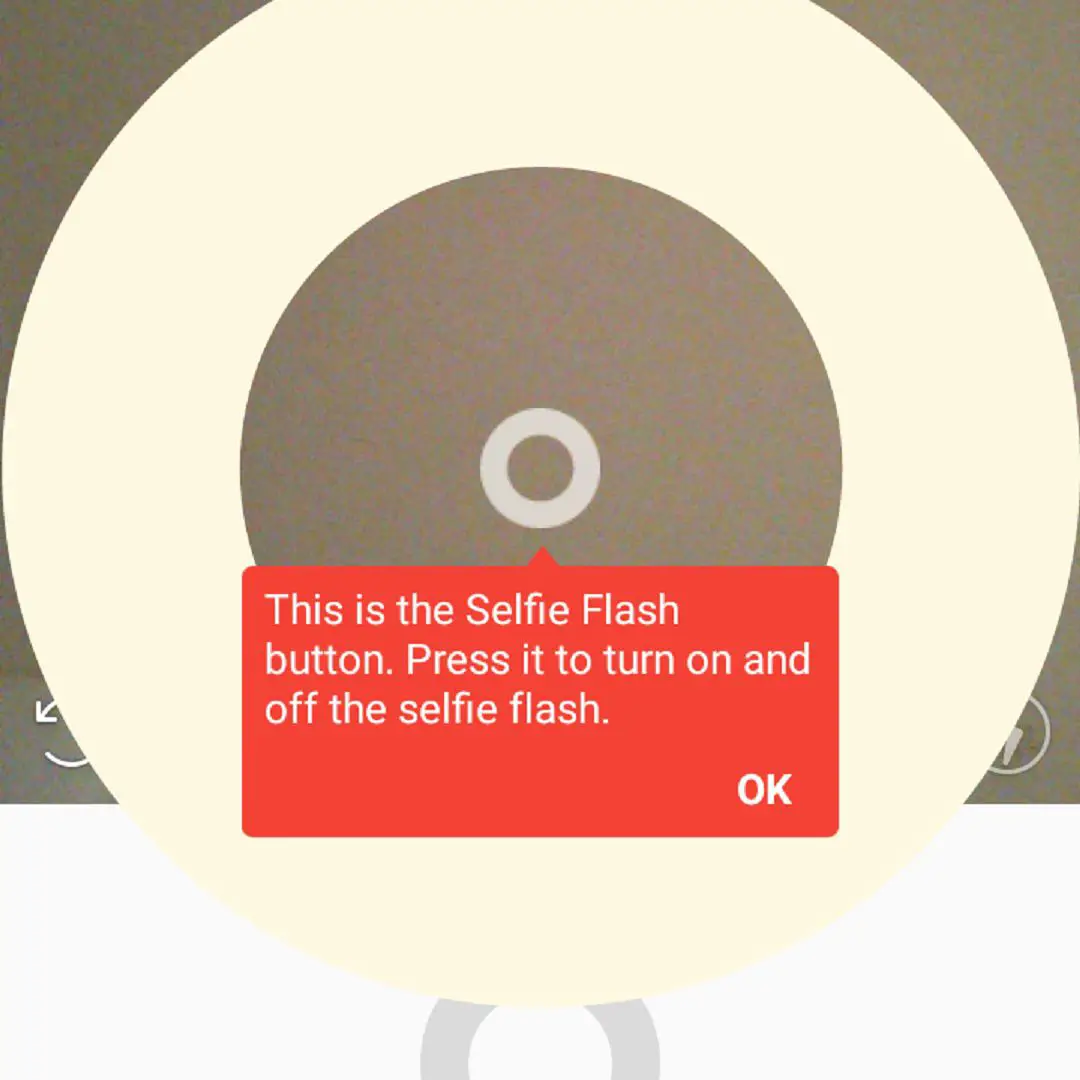 Uma captura de tela do recurso de sobreposição de flash frontal do aplicativo Selfie Flash sendo usado no aplicativo Instagram para tirar uma foto.