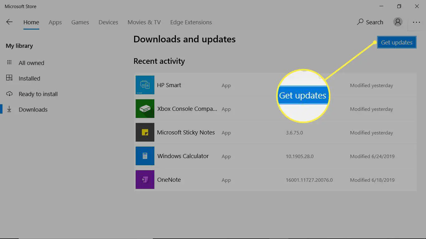 Obtenha atualizações de aplicativos do Microsoft Windows, incluindo OneNote