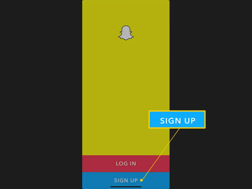 Botão de inscrição no Snapchat para iOS