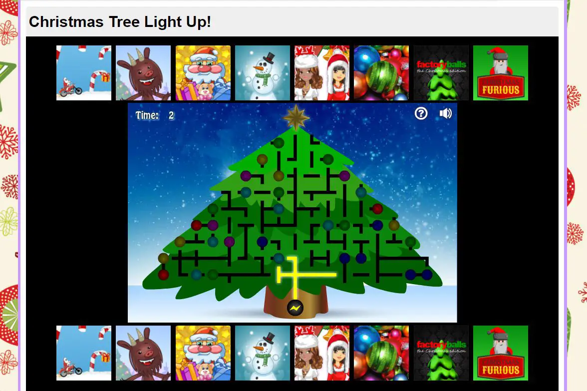 O jogo Christmas Tree Light Up