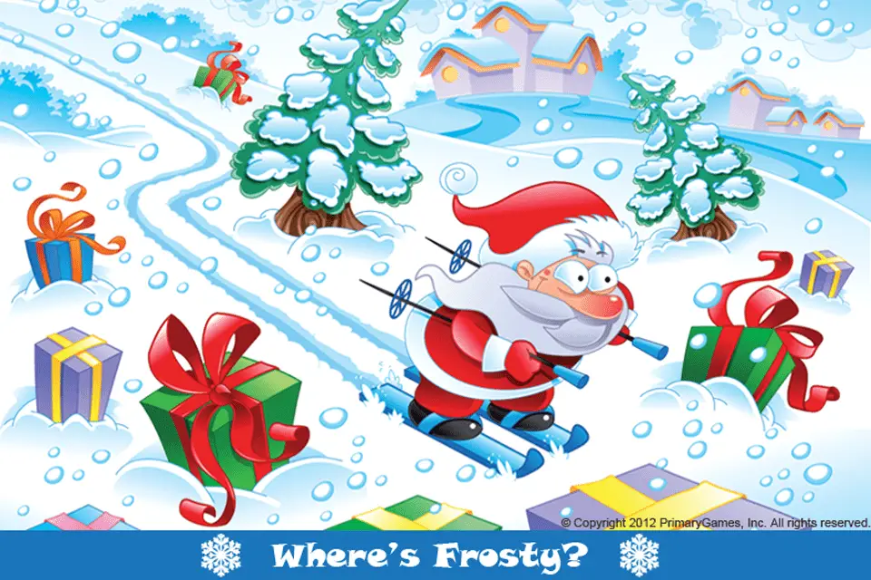 A página Where's Frosty?  jogo de natal online grátis
