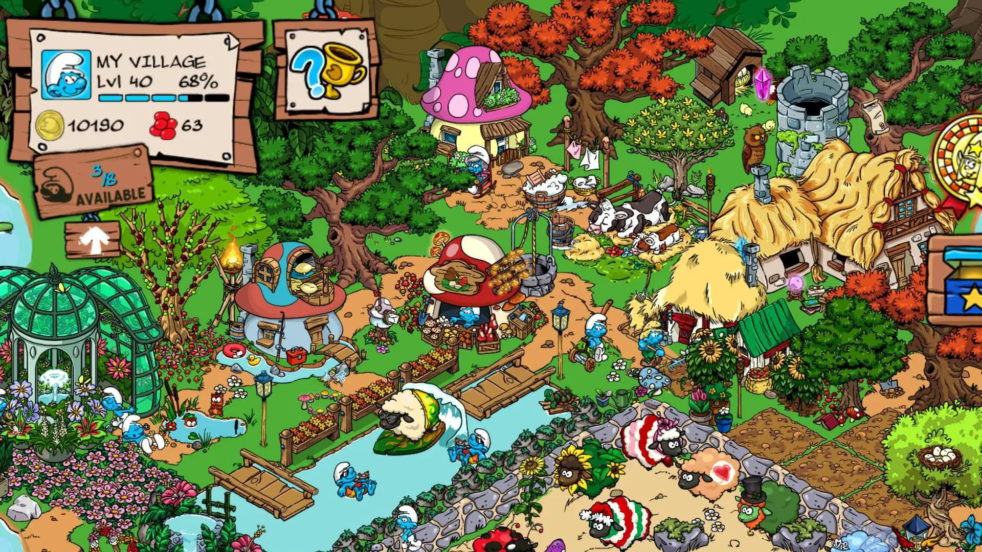 Videogame Android offline: Smurfs 'Village