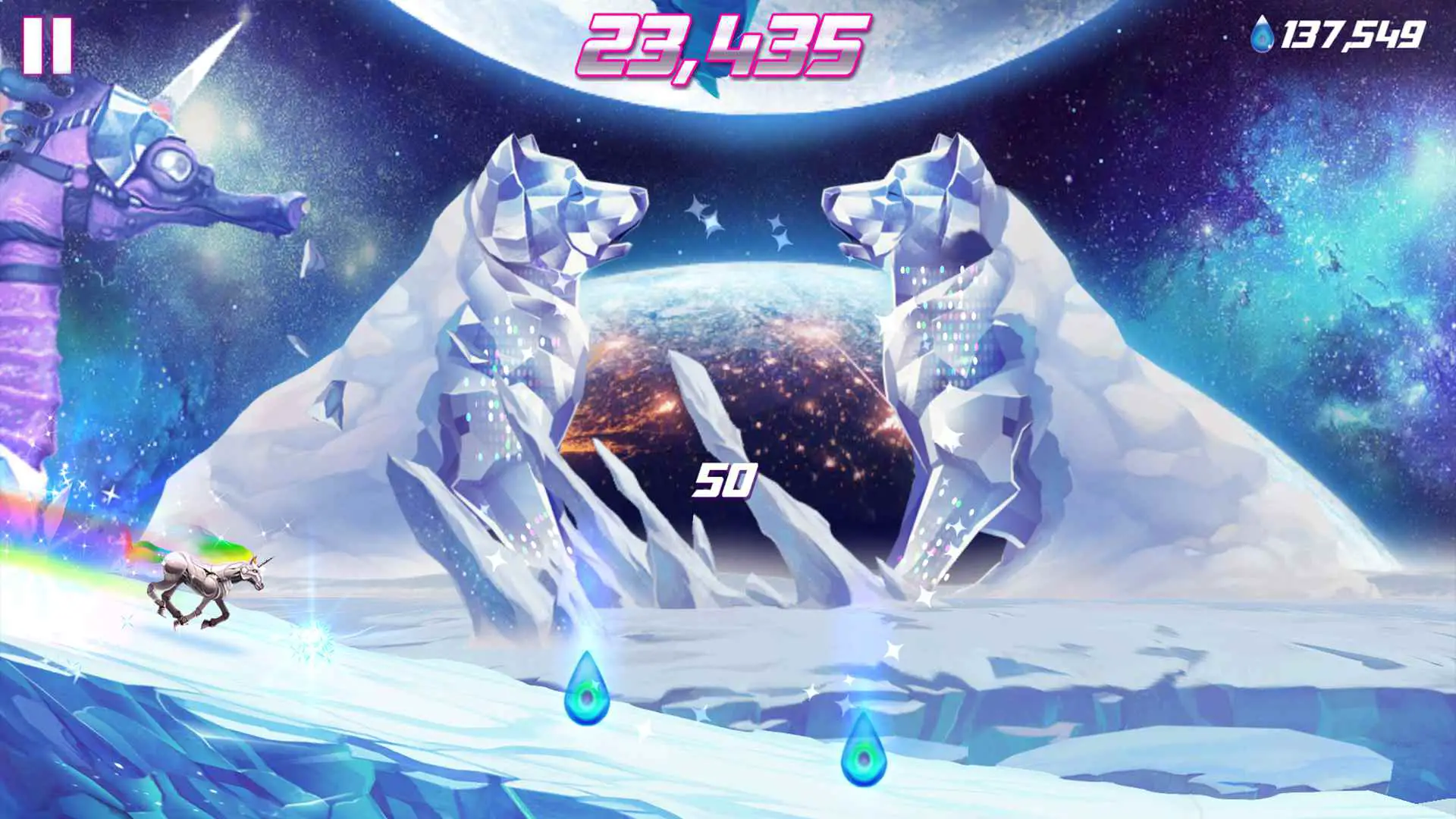Videogame Android off-line: Robot Unicorn Attack 2