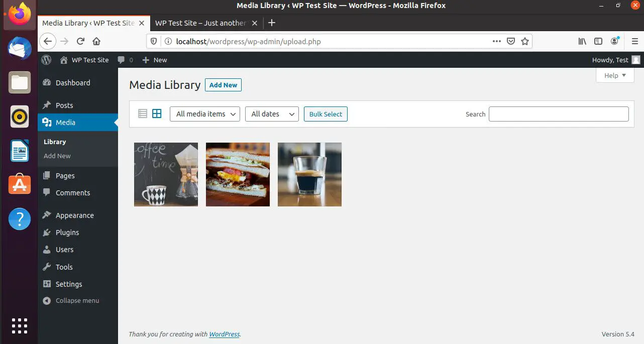 Biblioteca de imagens de blogs no WordPress