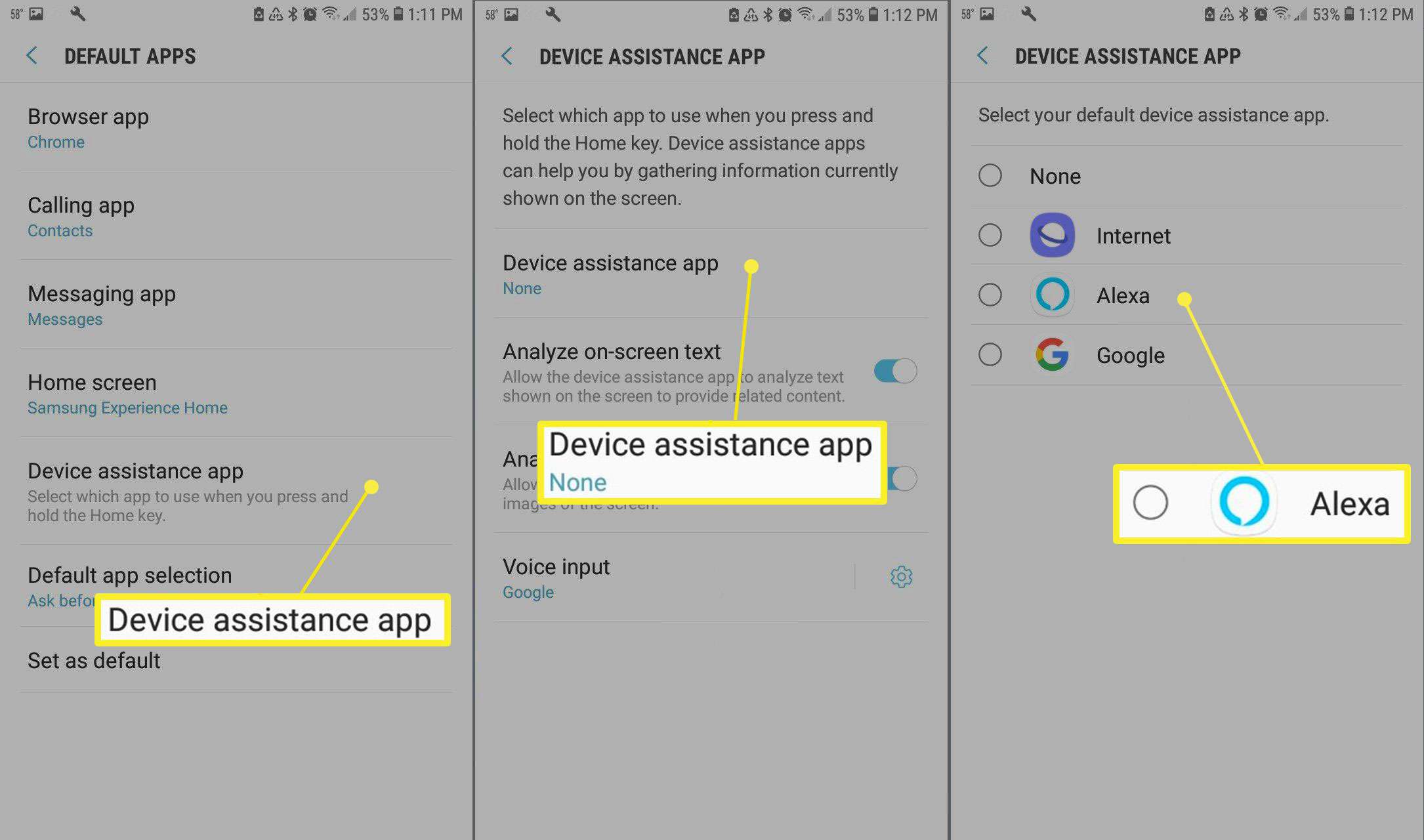 Escolha de um aplicativo de assistência ao dispositivo
