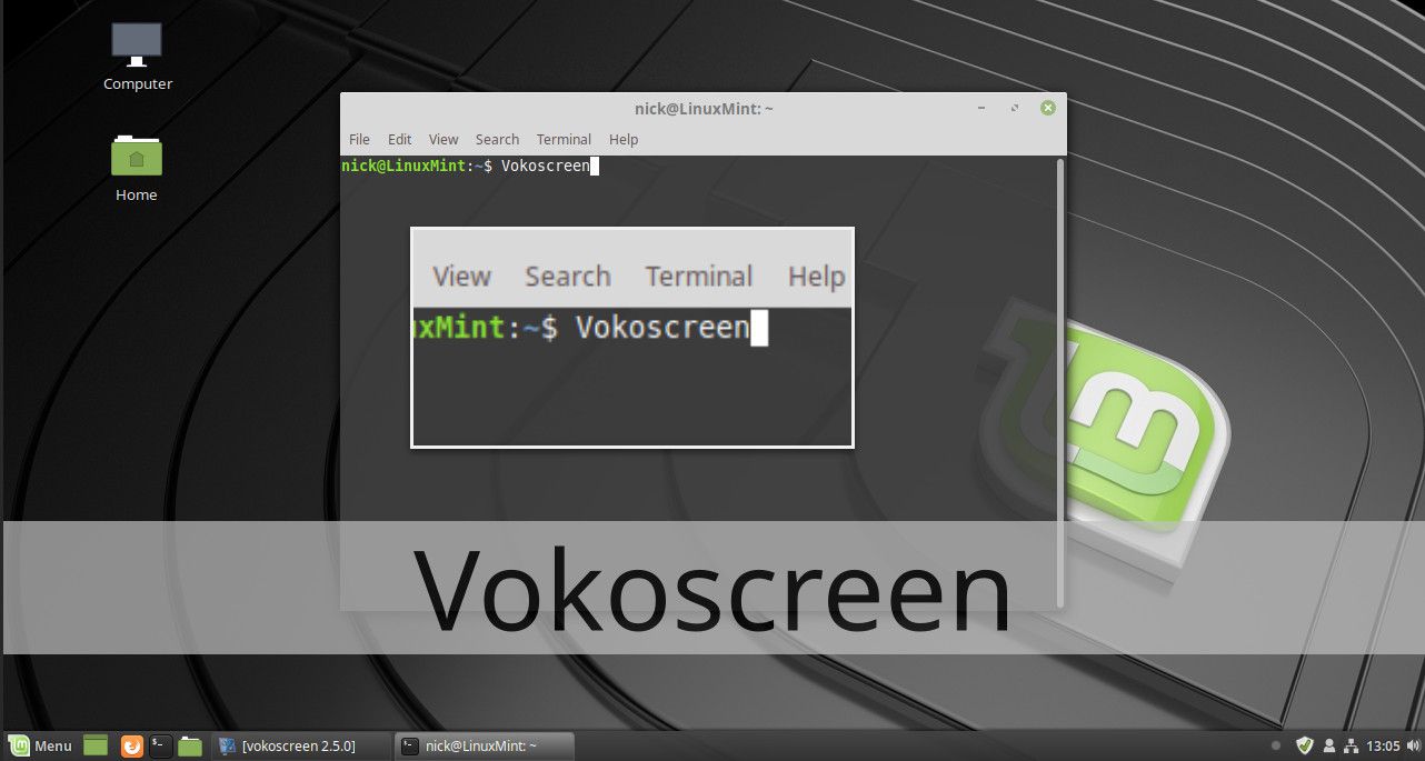 Gravação de Vokoscreen