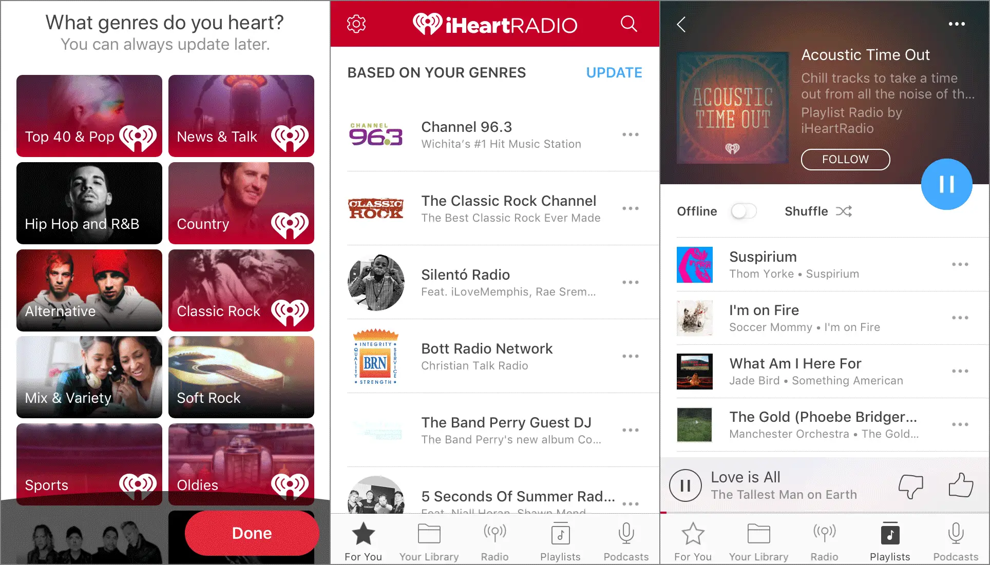 aplicativo de música iHeartRadio para iPhone