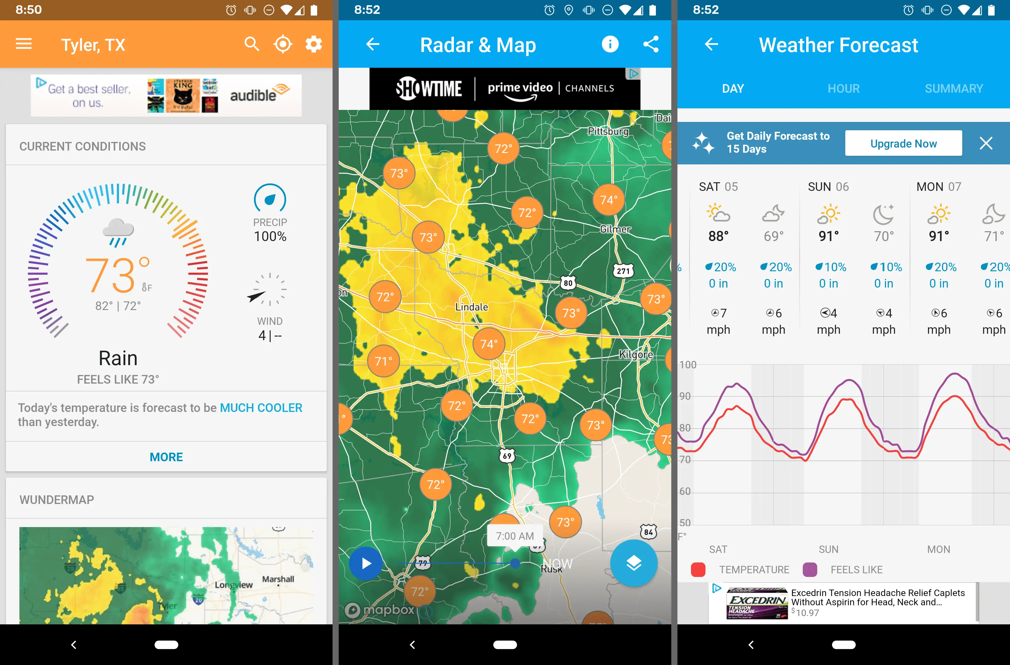 Aplicativo Weather Underground para Android