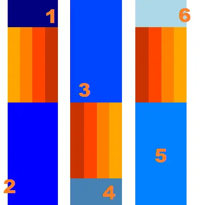 Escolha um azul e escolha uma laranja para uma paleta complementar de 2 cores.