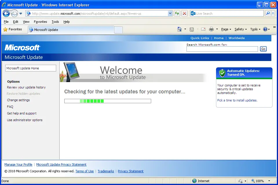 Utilitário de atualização do Windows XP