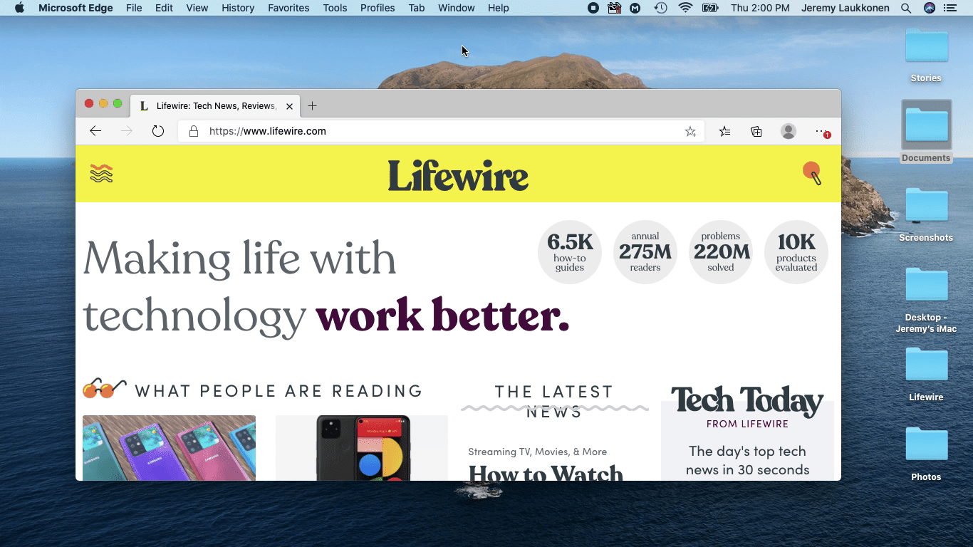 Uma captura de tela de uma janela do navegador no Mac.