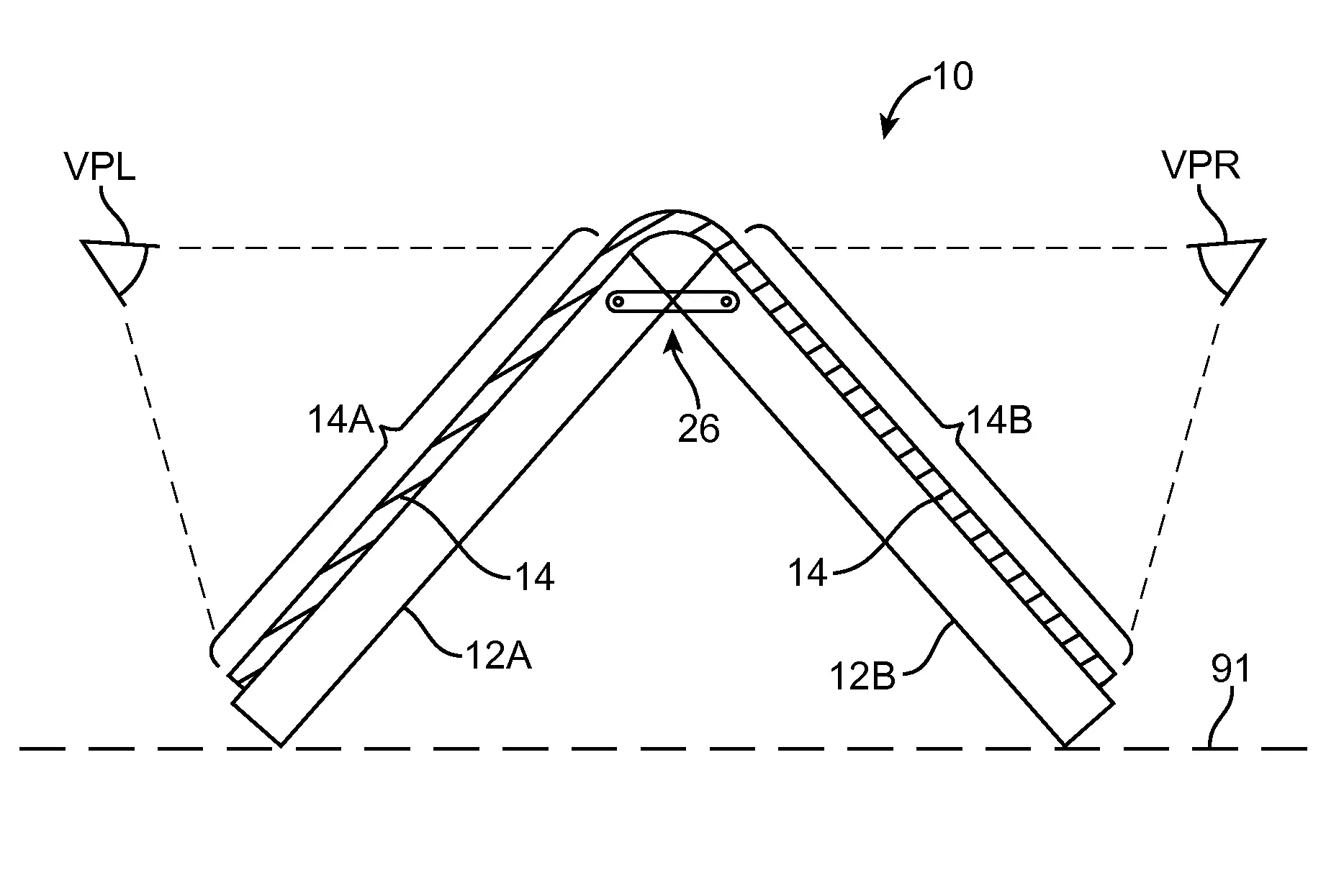 Ilustração do dispositivo dobrável da patente US9504170B2