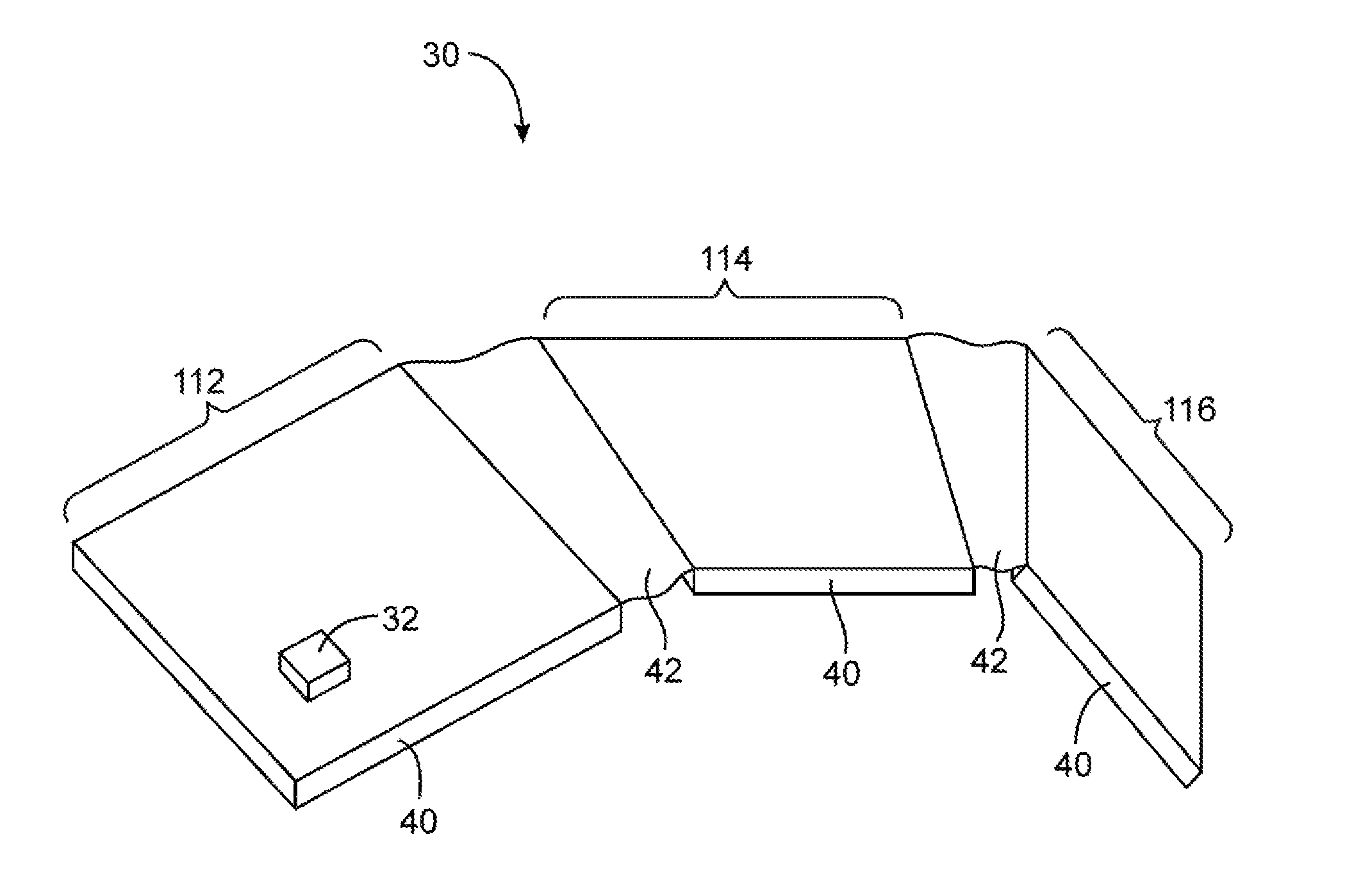 Ilustração do dispositivo dobrável da patente US8929085B2
